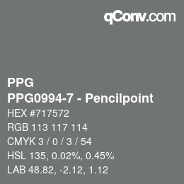 Farbcode: PPG - PPG0994-7 - Pencilpoint | qconv.com