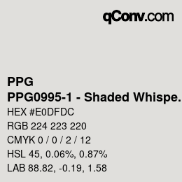 Farbcode: PPG - PPG0995-1 - Shaded Whisper | qconv.com
