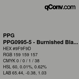 カラーコード: PPG - PPG0995-5 - Burnished Blade | qconv.com