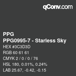 Código de color: PPG - PPG0995-7 - Starless Sky | qconv.com