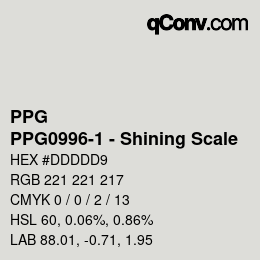 カラーコード: PPG - PPG0996-1 - Shining Scale | qconv.com