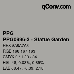 Farbcode: PPG - PPG0996-3 - Statue Garden | qconv.com