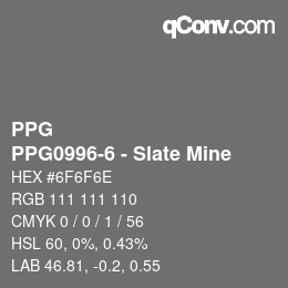Farbcode: PPG - PPG0996-6 - Slate Mine | qconv.com