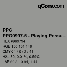 Farbcode: PPG - PPG0997-5 - Playing Possum | qconv.com