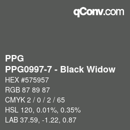 Farbcode: PPG - PPG0997-7 - Black Widow | qconv.com