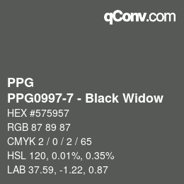 カラーコード: PPG - PPG0997-7 - Black Widow | qconv.com