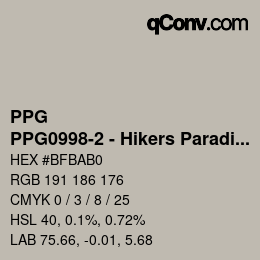 カラーコード: PPG - PPG0998-2 - Hikers Paradise | qconv.com