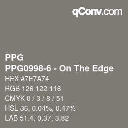 Farbcode: PPG - PPG0998-6 - On The Edge | qconv.com
