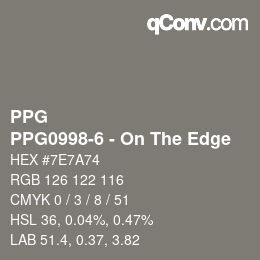 Código de color: PPG - PPG0998-6 - On The Edge | qconv.com