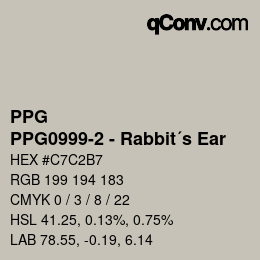 Farbcode: PPG - PPG0999-2 - Rabbit´s Ear | qconv.com
