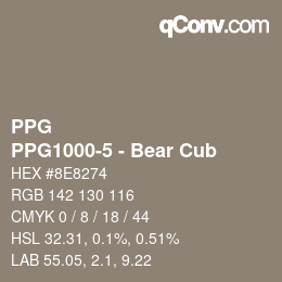 カラーコード: PPG - PPG1000-5 - Bear Cub | qconv.com