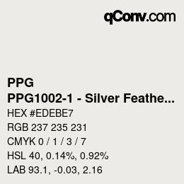 Code couleur: PPG - PPG1002-1 - Silver Feather | qconv.com