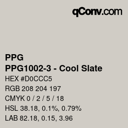 カラーコード: PPG - PPG1002-3 - Cool Slate | qconv.com