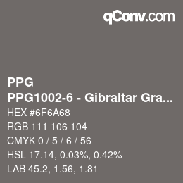 カラーコード: PPG - PPG1002-6 - Gibraltar Gray | qconv.com