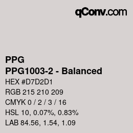 Código de color: PPG - PPG1003-2 - Balanced | qconv.com