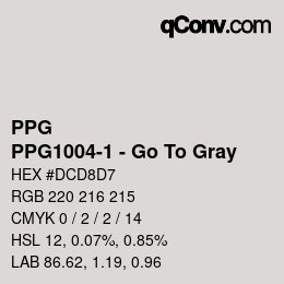 Color code: PPG - PPG1004-1 - Go To Gray | qconv.com