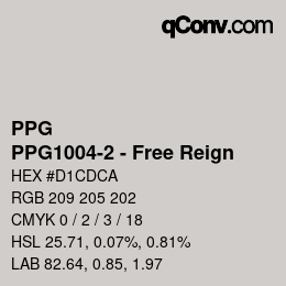 カラーコード: PPG - PPG1004-2 - Free Reign | qconv.com