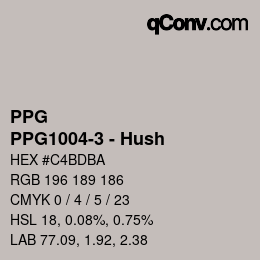 カラーコード: PPG - PPG1004-3 - Hush | qconv.com