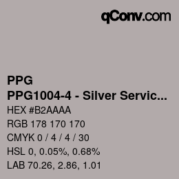 カラーコード: PPG - PPG1004-4 - Silver Service | qconv.com