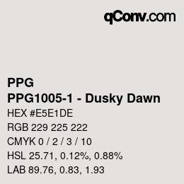 カラーコード: PPG - PPG1005-1 - Dusky Dawn | qconv.com