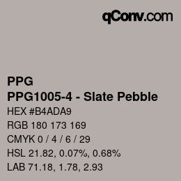 Código de color: PPG - PPG1005-4 - Slate Pebble | qconv.com