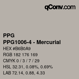 Farbcode: PPG - PPG1006-4 - Mercurial | qconv.com