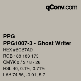 Código de color: PPG - PPG1007-3 - Ghost Writer | qconv.com