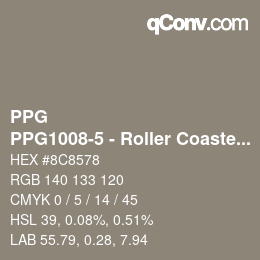 カラーコード: PPG - PPG1008-5 - Roller Coaster | qconv.com