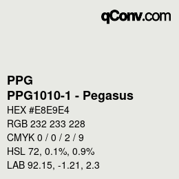 Farbcode: PPG - PPG1010-1 - Pegasus | qconv.com