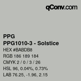 Farbcode: PPG - PPG1010-3 - Solstice | qconv.com