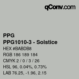 Color code: PPG - PPG1010-3 - Solstice | qconv.com