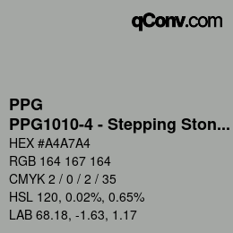 カラーコード: PPG - PPG1010-4 - Stepping Stone | qconv.com