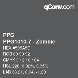 Color code: PPG - PPG1010-7 - Zombie | qconv.com