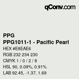 Color code: PPG - PPG1011-1 - Pacific Pearl | qconv.com