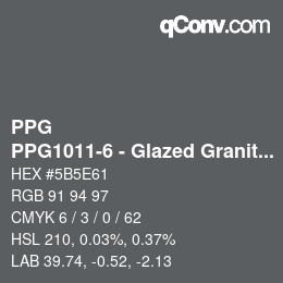 Color code: PPG - PPG1011-6 - Glazed Granite | qconv.com