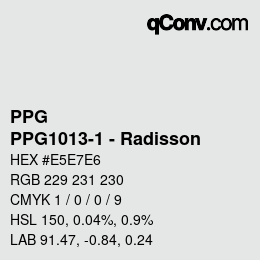 Farbcode: PPG - PPG1013-1 - Radisson | qconv.com