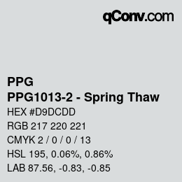 Código de color: PPG - PPG1013-2 - Spring Thaw | qconv.com