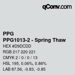 カラーコード: PPG - PPG1013-2 - Spring Thaw | qconv.com