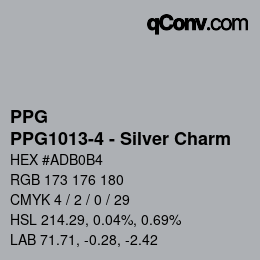 Color code: PPG - PPG1013-4 - Silver Charm | qconv.com