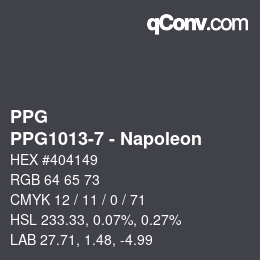 Color code: PPG - PPG1013-7 - Napoleon | qconv.com