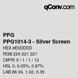 Código de color: PPG - PPG1014-3 - Silver Screen | qconv.com