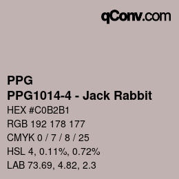 Farbcode: PPG - PPG1014-4 - Jack Rabbit | qconv.com