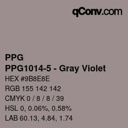 カラーコード: PPG - PPG1014-5 - Gray Violet | qconv.com