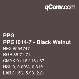 Farbcode: PPG - PPG1014-7 - Black Walnut | qconv.com