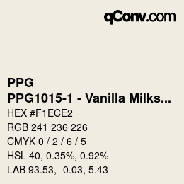 Código de color: PPG - PPG1015-1 - Vanilla Milkshake | qconv.com