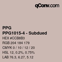 Color code: PPG - PPG1015-4 - Subdued | qconv.com