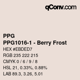カラーコード: PPG - PPG1016-1 - Berry Frost | qconv.com