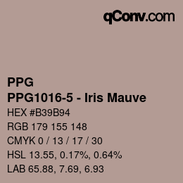 カラーコード: PPG - PPG1016-5 - Iris Mauve | qconv.com