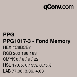 Color code: PPG - PPG1017-3 - Fond Memory | qconv.com