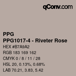 Code couleur: PPG - PPG1017-4 - Riveter Rose | qconv.com